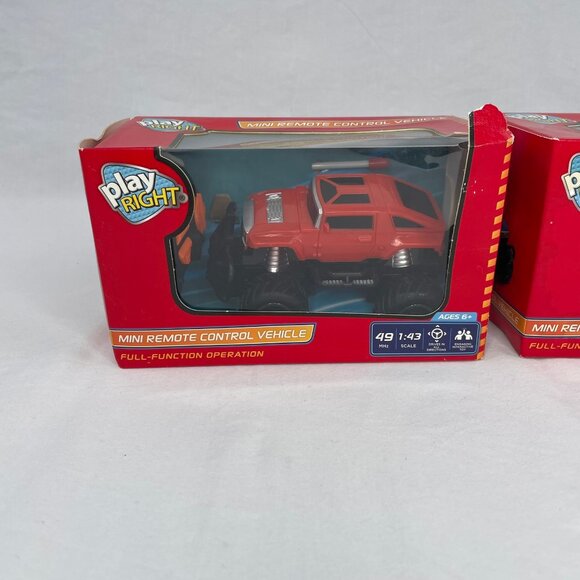 Play Right Set of 2 Remote Control Vehicle Blue Jeep Red Monster Truck Kids Toy - Picture 2 of 10